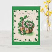 Carte de voeux Retro St. Patrick's Day (Fleur jaune)