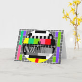 Carte de voeux 'Retro Television' (Fleur jaune)