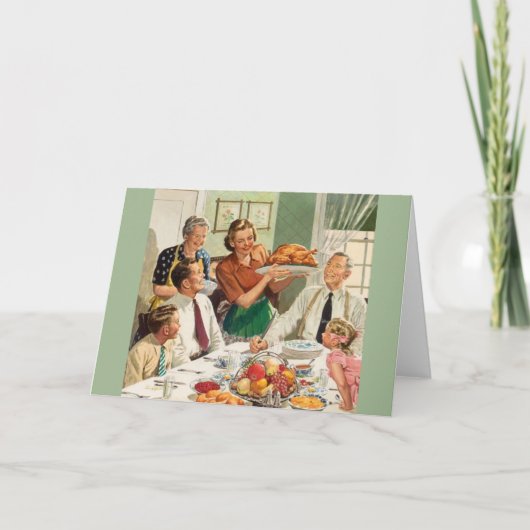 Carte de voeux Retro Thanksgiving Dinner (Devant)