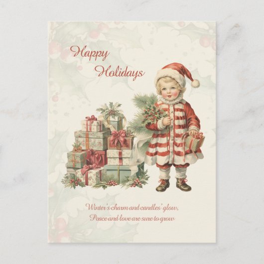 Carte de voeux Retro Vintage Boy Christmas Gifts (Devant)