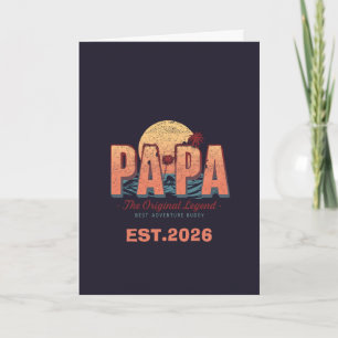 Carte de vœux rétro vintage PAPA pour le coucher d