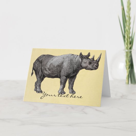 Carte de voeux Rhino vintage (Devant)