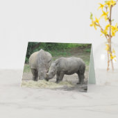 Carte de voeux Rhinoceros (Fleur jaune)