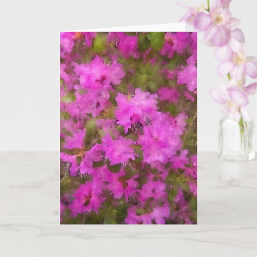 Carte de vœux - Rhododrons violets (Orchidée)