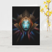 Carte de voeux Riddian Queen Fractal Art (Fleur jaune)