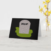 Carte de voeux RIP Tombstone (Fleur jaune)