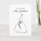 Carte de vœux robe de mariée pour la future Mme (Devant)