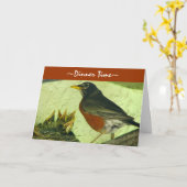 Carte de voeux Robin (Fleur jaune)