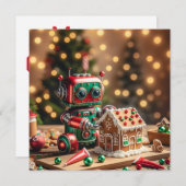 Carte de voeux Robot de Noël (Devant / Derrière)