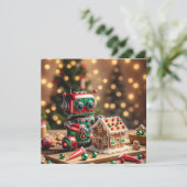 Carte de voeux Robot de Noël (Debout devant)