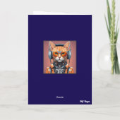 Carte de vœux rockeuse chat orange mignonne (Dos)