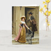 Carte de voeux Romance vintage (Fleur jaune)