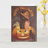 Carte de voeux Romance vintage de Halloween (Fleur jaune)
