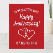 Carte de voeux Romantic Happy Anniversary pour fem (Devant)