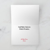 Carte de vœux romantique Âmes Sœurs (Intérieur)