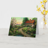 Carte de voeux Romantique Country Cottage (Fleur jaune)