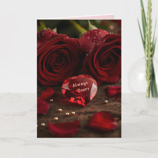 Carte de vœux romantique Saint-Valentin Rose rouge