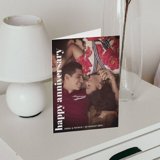 Carte de voeux romantique tendance photo d'anniver