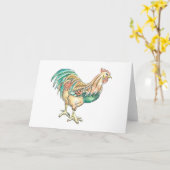 Carte de voeux Rooster Art (Fleur jaune)