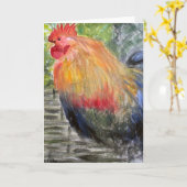 Carte de voeux - Rooster/Picken Art (Fleur jaune)
