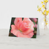 Carte de voeux rose (Fleur jaune)