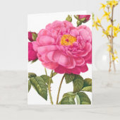 Carte de voeux rose (Fleur jaune)