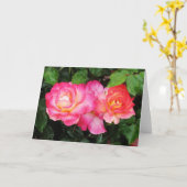 Carte de voeux rose (Fleur jaune)