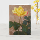 Carte de voeux rose (Fleur jaune)