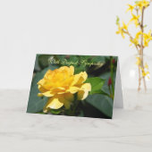 Carte de voeux rose (Fleur jaune)