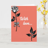 Carte de vœux Rose Avec Amour (Fleur jaune)