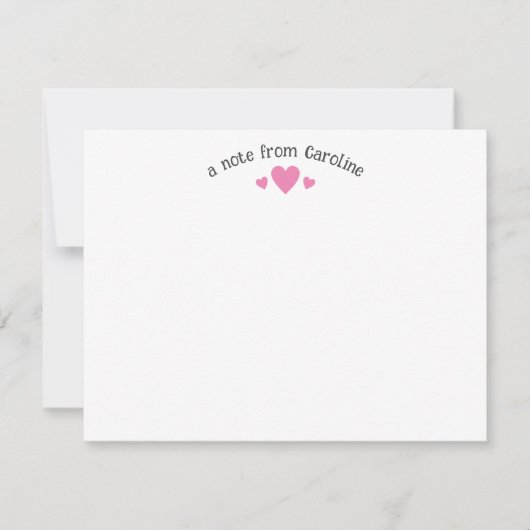 Carte de vœux rose bubble gum avec cœurs mignons p (Devant)