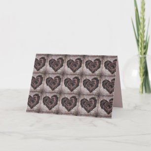 carte de vœux rose cœur gothique