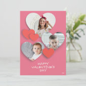 Carte de voeux rose Coeur tendance (Debout devant)