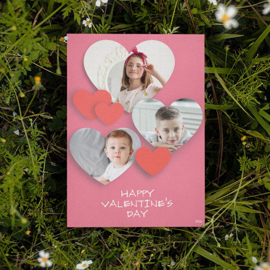 Carte de voeux rose Coeur tendance