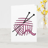 Carte de voeux rose d'aiguilles de fil et de (Fleur jaune)