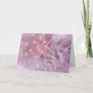 Carte de voeux rose de blanc de pissenlit