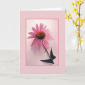 Carte de voeux rose de Coneflower (Fleur jaune)