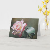 Carte de voeux rose de crépuscule (Fleur jaune)