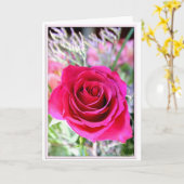 Carte de voeux rose de photo (Fleur jaune)