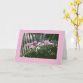 Carte de voeux rose de pivoines (Fleur jaune)