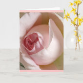 Carte de voeux rose de Rosebud (Fleur jaune)