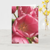 Carte de voeux rose de tulipes (Fleur jaune)