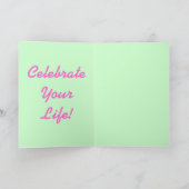 Carte de voeux rose de vacances de ruban (Intérieur)