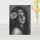 Carte de voeux Rose déserte (Fleur jaune)