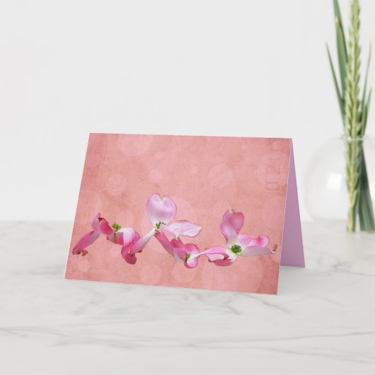 Carte de voeux rose du cornouiller I (Devant)