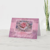Carte De Voeux Rose Et Dentelle (Devant)