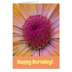 Carte de voeux rose et jaune Dahlia
