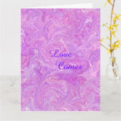 Carte de vœux rose extra large romantique (Fleur jaune)