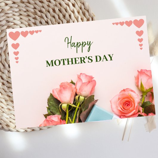 Carte de voeux rose Fleur