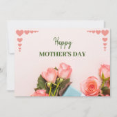 Carte de voeux rose Fleur (Devant)